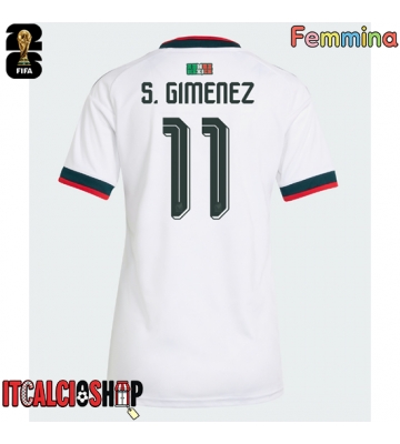 Messico Santiago Gimenez #11 Seconda Maglia Femmina Mondiali 2026 Manica Corta